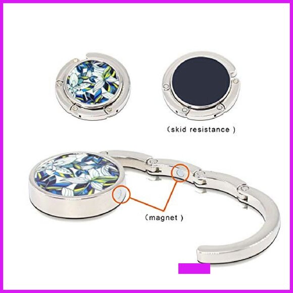 Foldable Handbag Hangers Set of 6 Mixed Patterns Zinc Alloy Practical Chic - Picture 4 of 8